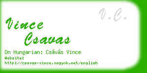 vince csavas business card